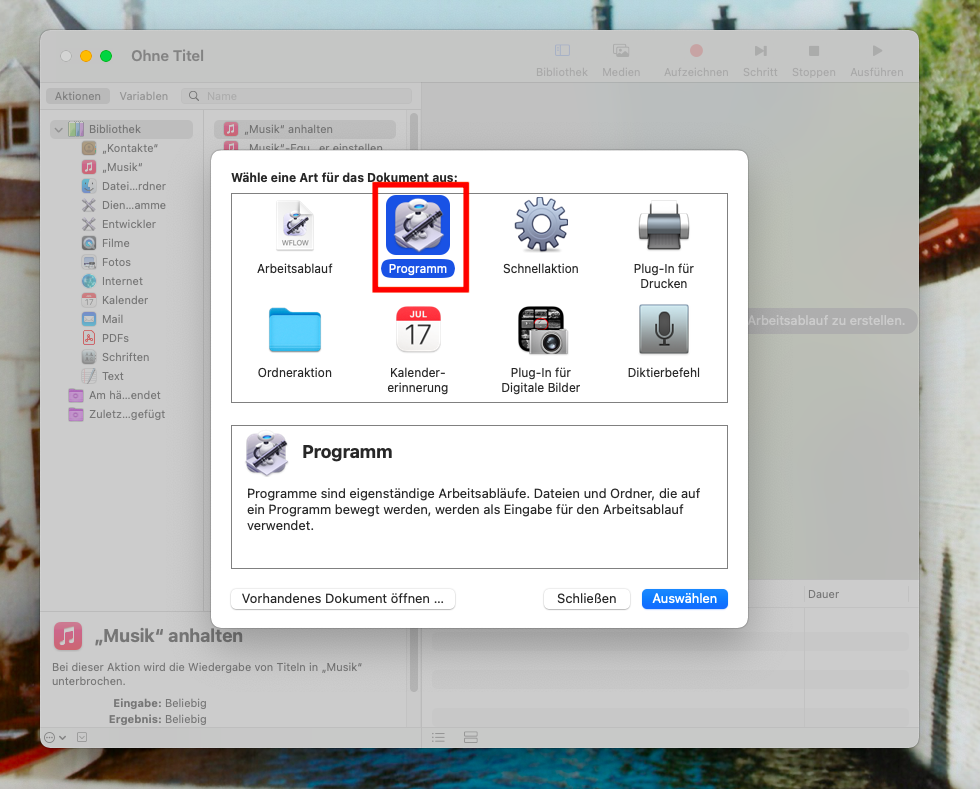 automator programm erstellen